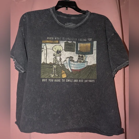 Nickelodeon SpongeBob Square‎ Pants Crop Shirt XL - Picture 5 of 11